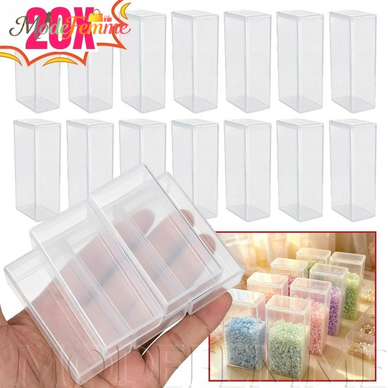 [À Venda] Recipiente De Armazenamento De Peças Pequenas-Mini Caixa Transparente-Estojo De Contas Empilhável-Organizadora