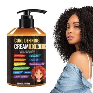 Creme Definidor De Cachos (9.46 Fl Oz) Curling Anti-Frizz Para Os Cabelos Ondulados E Encaracolados, Máscara H