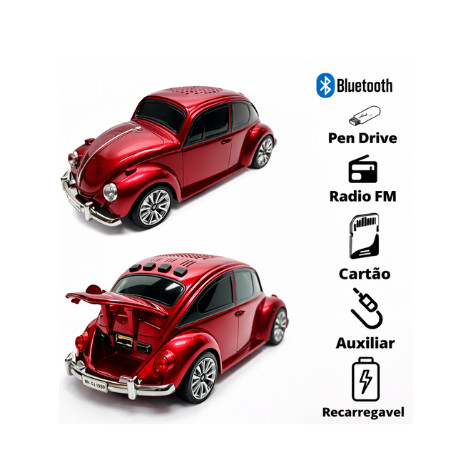 Caixa De Som Fusca Bluetooth LED Rádio FM USB TF Portátil WS-1939 Dragão — imagem 2 de 2