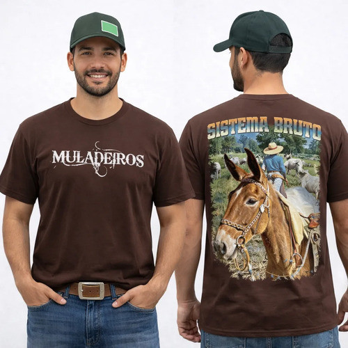 Camiseta Muladeiro Moda Country ESTAMPA PEQUENA premium 100% algodão