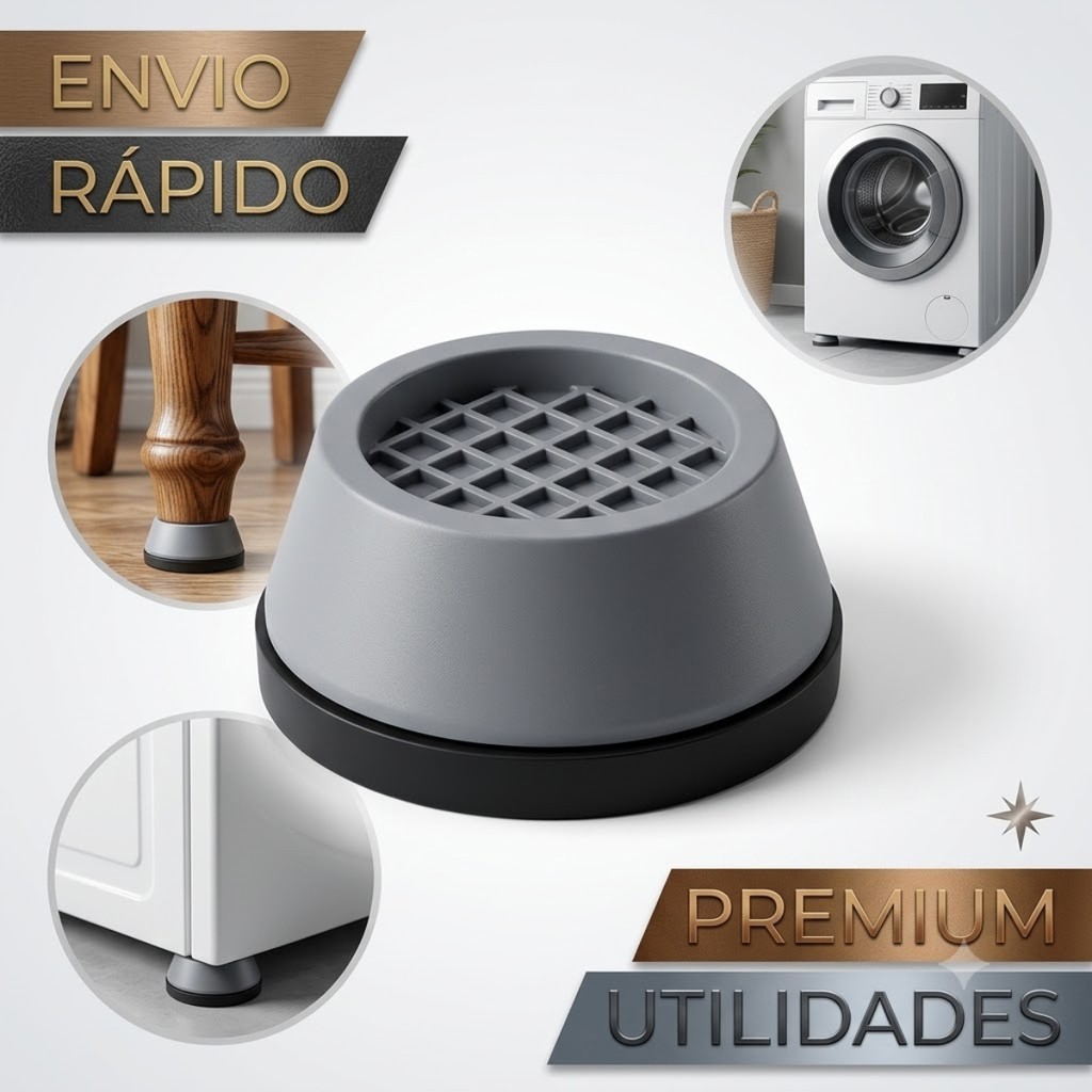KIT 4 PÉS ANTIVIBRAÇÃO MAQUINA GELADEIRA MÓVEIS CADEIRAS · foto 2