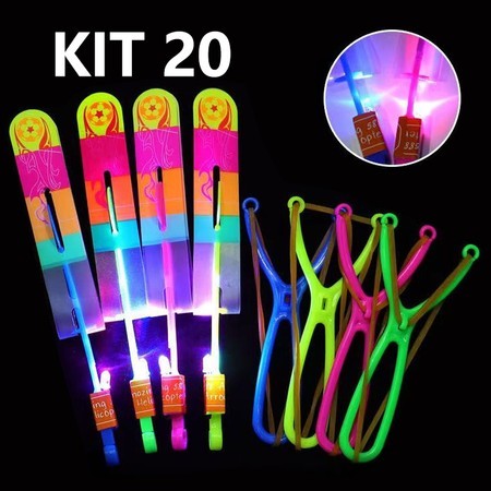 Toy Kit 5/10 and 15 and 20 Led Flying Avatar With Slingshot Rocket Helicopter Toy