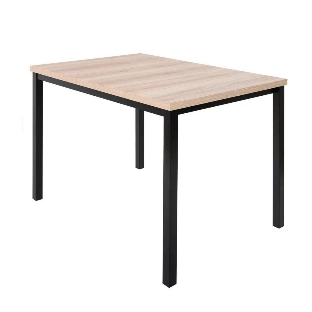 Mesa Tubo 4 Lugares 110x78cm Tampo MDP Mega Preto/Carvalho Montreal Preto/carvalho Montreal