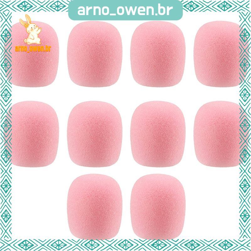 [arno_owen.br] 10 Pacotes De Lapela Fone De Ouvido Microfone Pára-Brisas , Esponja Capa De Espuma Tamanho Mini Rosa