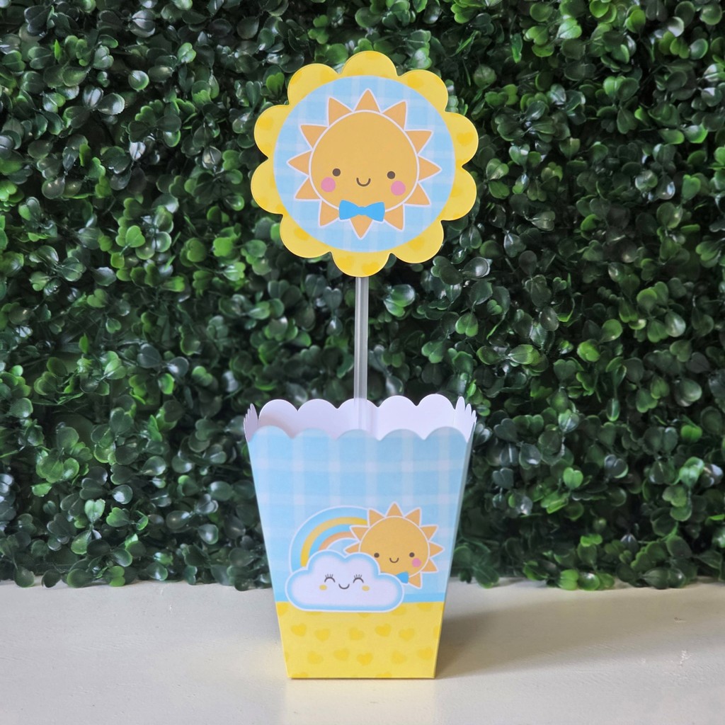 Centros de mesa + Plaquinhas RAIO DE SOL MENINO festa infantis lembrancinhas aniversario mimo decoração personalizados