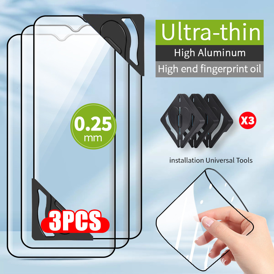 3PCS Pelicula de vidro para Samsung Galaxy A35 A55 A17 A07 A37 A57 A16 A26 A36 A56 A15 A25 A14 A24 A34 A54 S25 S23 FE