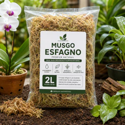 2 Litros Musgo Esfagno Orgânico Substrato Orquídeas Sphagnum