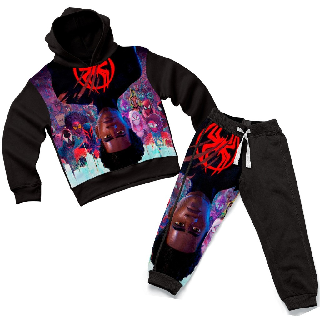Conjunto Moletom Infantil Menino Personagens Agasalho de Frio Blusa e Calça Kids Inverno Escolar Confortável