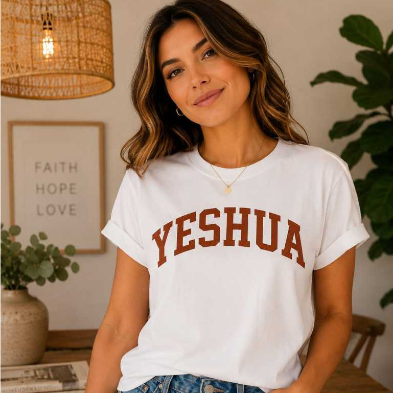 Blusa Feminina Yeshua Estampada Blusa T-Shirt Confortável Camiseta 100% Algodão