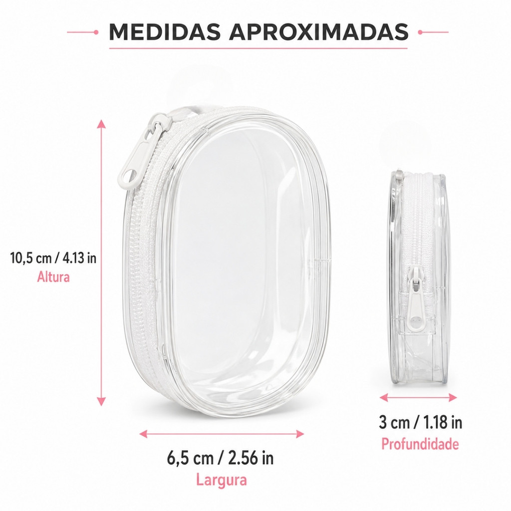Mini Bolsa Portátil Com Zíper Transparente : Organizadora De Viagem Multifuncional Compacta — imagem 2 de 2