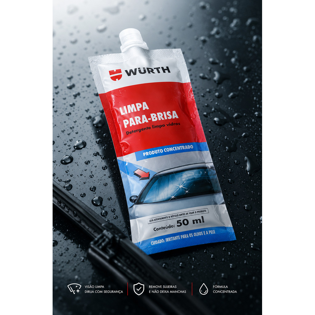 Kit 2 Limpa Para-Brisa Em Sachê 50ml WURTH · foto 2