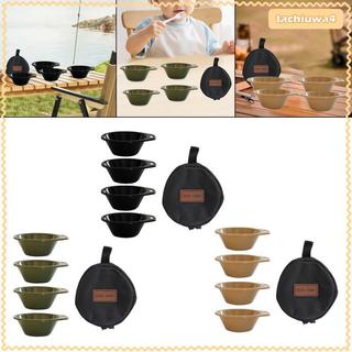 [Tachiuwa3] Conjunto De Tigelas De Acampamento Com Alças Kit De Panelas De Talheres Empilháveis Piquenique Ao Ar Livre C
