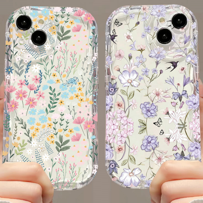 Capa De Flor Delicada Para Samsung A57 A56 A17 A07 A27 A37 A55 A16 A06 A54 A15 A14 A12 A53 A32 A34 A13 A35 5G Creme Onda