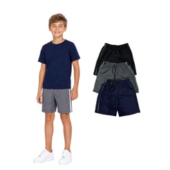 Kit Com 3 Shorts Tactel Juvenil Com Elástico e Cordão