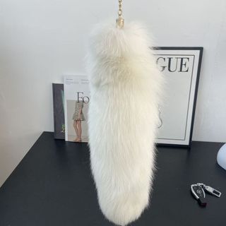 Cabelo Real raposa cauda pingente chaveiro pingente saco ornamentos desempenho adereços pingente de couro de pelúcia ore
