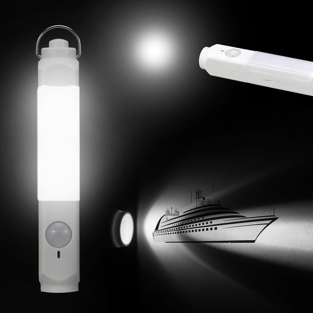 Luz Noturna Magnética com Sensor de Movimento para Navios de Cruzeiro, com Lanterna LED, Funciona com Bateria Recarregáv