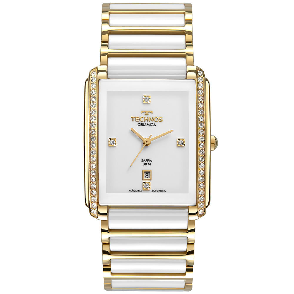 Relógio Technos Feminino Cerâmica Dourado - GN10AX/4B