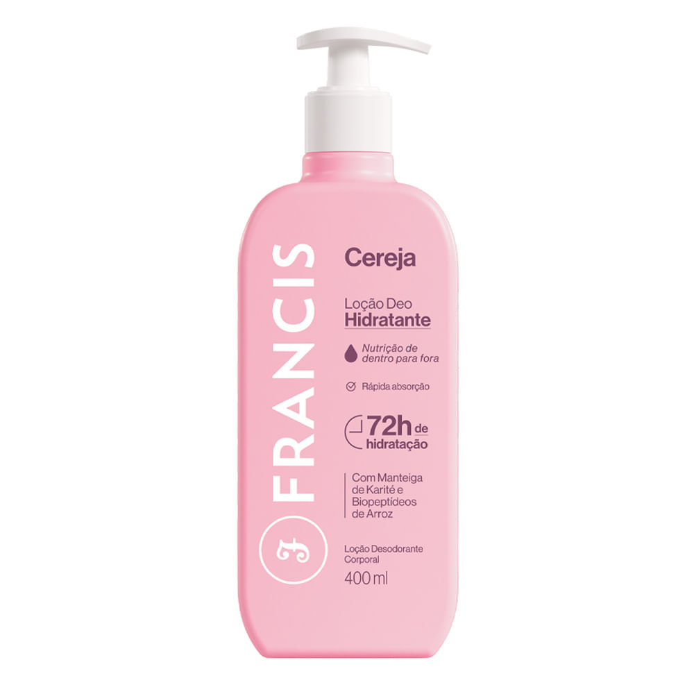 Loção Deo Hidratante Francis Cereja 72h 400ml