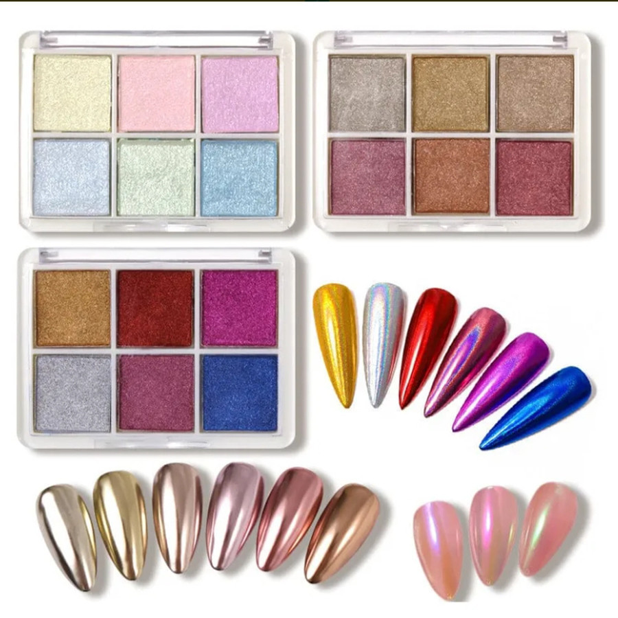 Pó Cromado Glitter Unha Efeito Mágico