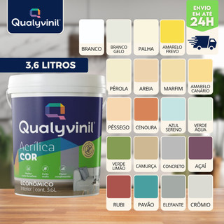Tinta Acrílica Premium Completa Para Paredes e Tetos Interiores Qualyvinil 3,6L