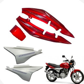 Kit Carenagem Titan 150 Sport 2004 até 2008 - Par Tampa Lateral Rabeta Tubarão Traseira 3 Peças