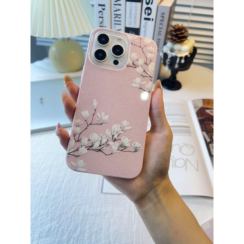 Glitter Flor De Cerejeira Caso Para Samsung A03 A05 A13 A14 A15 A16 A23 A32 A34 A36 A52 A55 S20 S21 S23 S24 S25 S26.