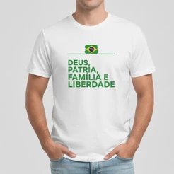 Camiseta Masculina Feminina Patriota Deus Pátria Família e Liberdade Brasil Bolsonaro Conservador Direita