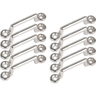 Amarine Made Pack of 10 Stainless Steel Bimini Top Strap, Pad Eye,Footman's Loop for Jeep Corvette, Buggy, Kayak Tie Dow