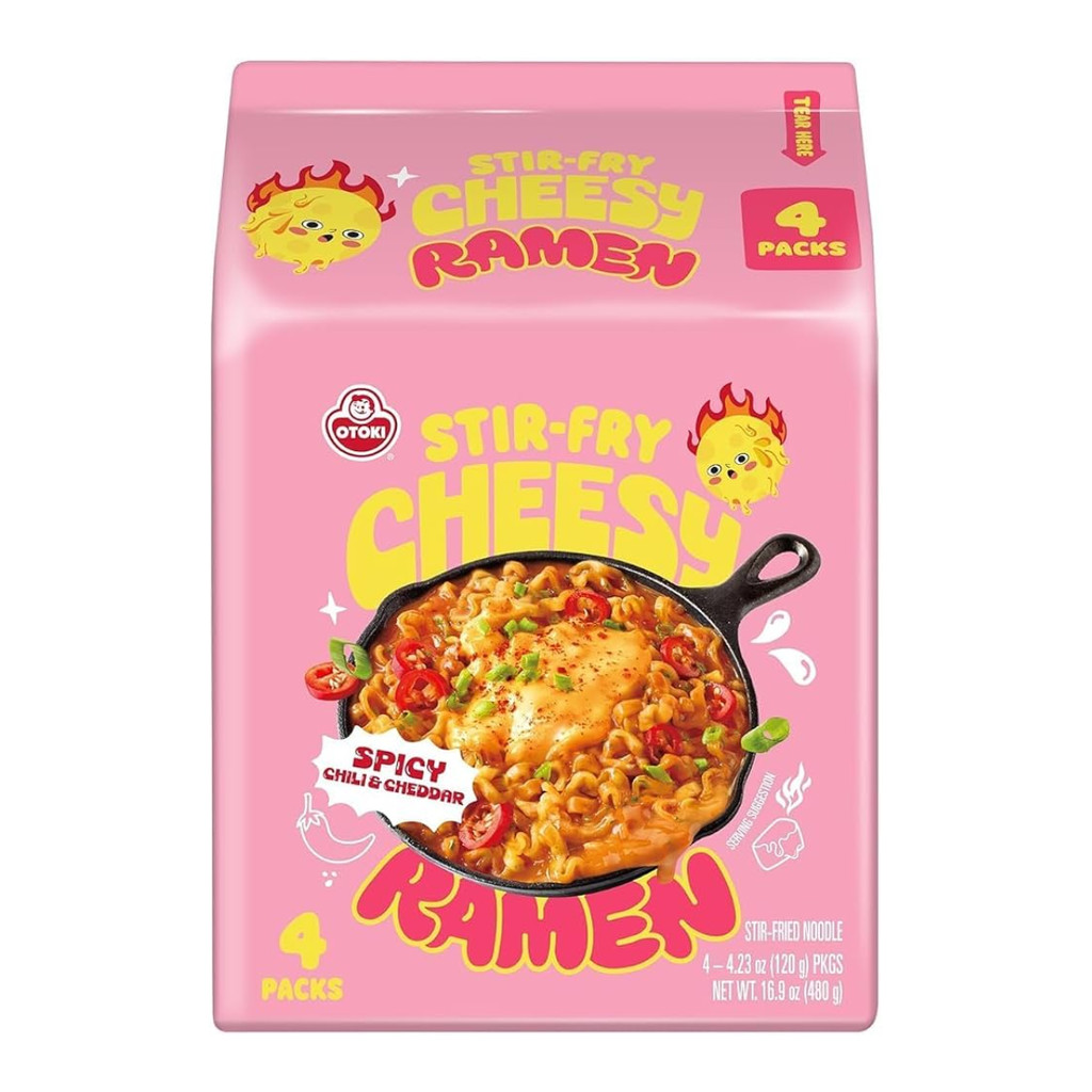 Kit Lamen Coreano Sabor Queijo Cheddar & Pimenta Chili Ramen Ottogi 110 gramas - 4 Pacotes