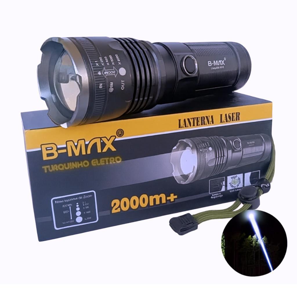 Lanterna Recarregável Portátil LED com forte  Zoom  Bmax 8516