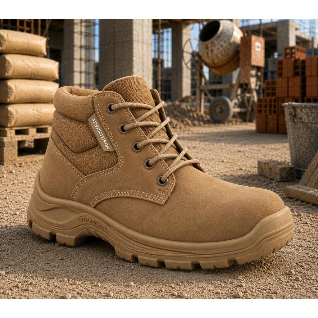 Bota Coturno Masculina de Segurança Adventure Trilha Trabalho Confortável Super Leve de Cano Médio Macia + Carteira — imagem 2 de 2