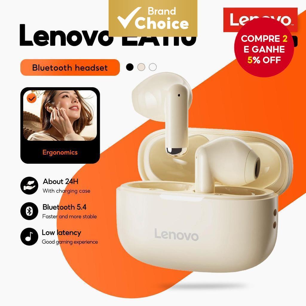 Fones De Ouvido Lenovo EA110 TWS Mini De Baixa Latência Controle De Toque Long Standby HD Voz Com Microfone HiFi Estéreo