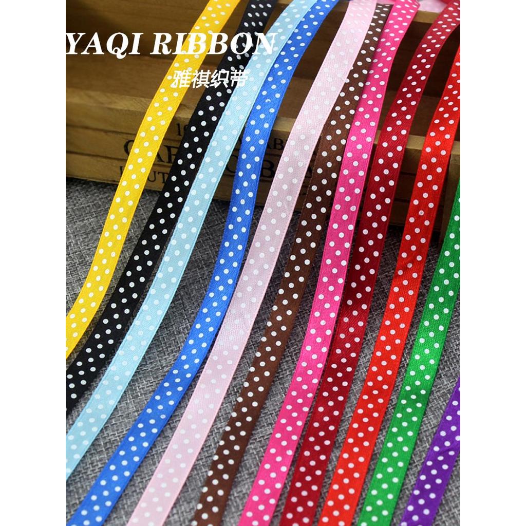 1cm fita preta fita vermelha água Jade dot fita impressa branco dot Streamer embalagem arco pano