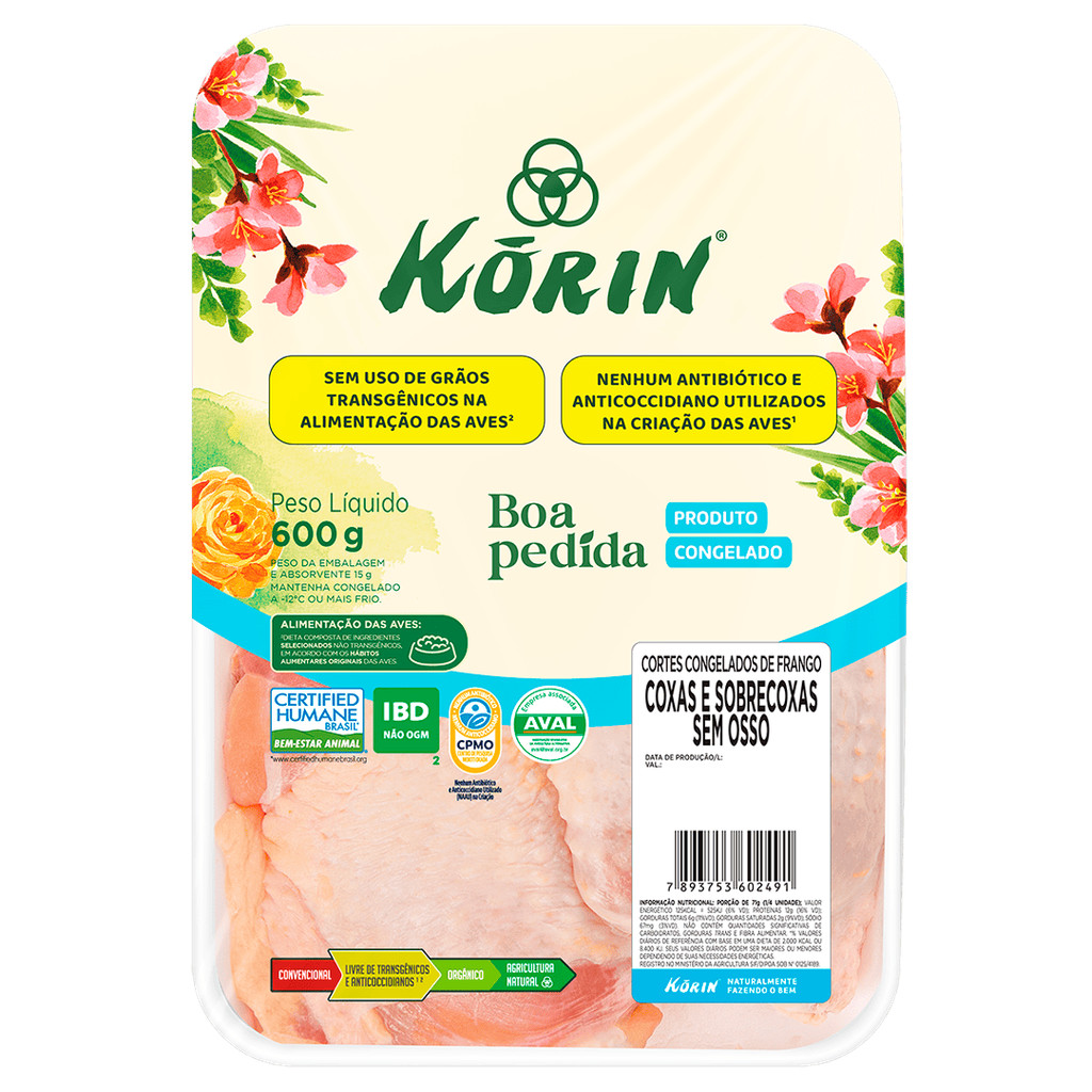 Korin Coxas e sobrecoxas sem osso 600g