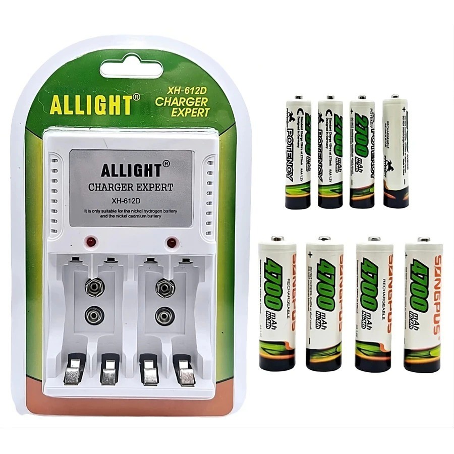Carregador de Pilhas AA AAA Bateria 9V Universal Bivolt