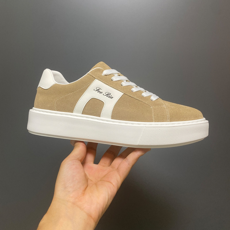 Sapatos masculinos 2026 novo estilo Nubuck couro tênis de sola grossa masculino couro genuíno sapatos masculinos japones