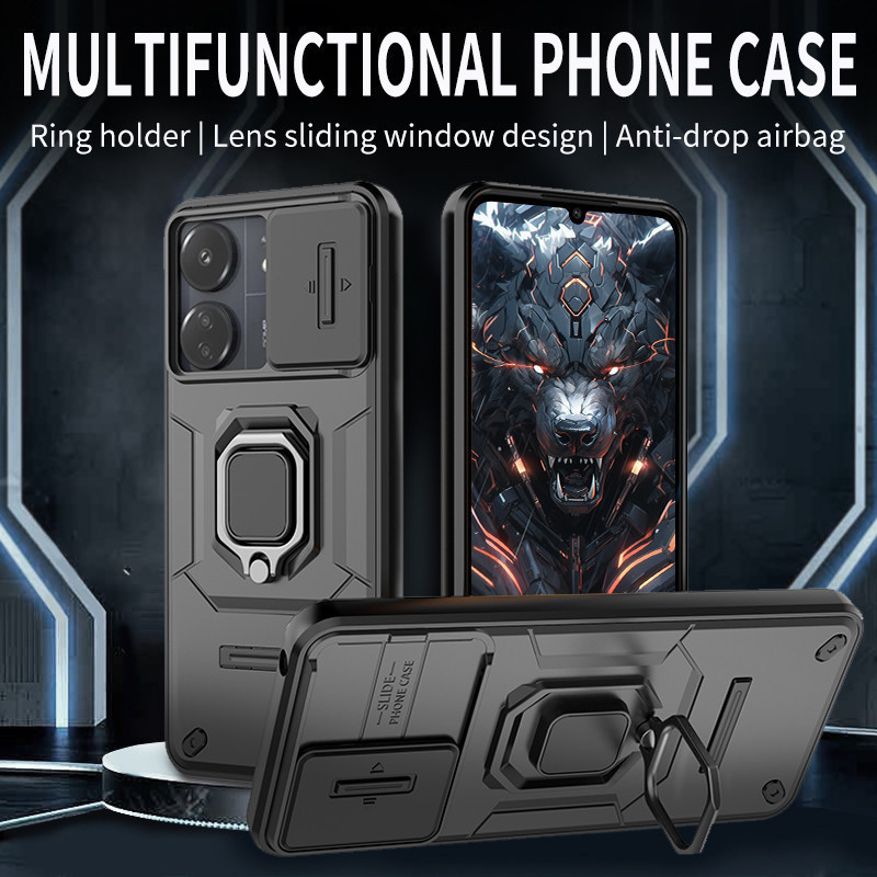 Capa Armadura Para Redmi 14C Turbo 5 Max 4 Pro K80 Note 14 14Pro + Xiaomi 13T PO