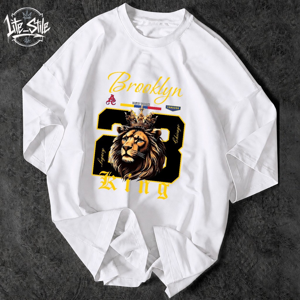 Camiseta Brooklyn 23 King Leao Streetwear Basquete Americana 100% Algodao Premium Lancamento Unissex Envio Imediato