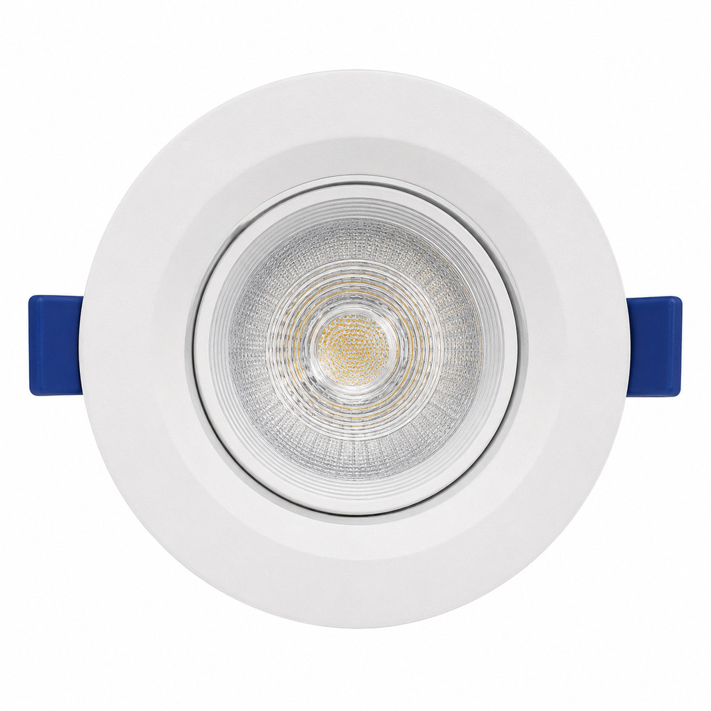 Spot LED Direcionável Embutir 5W Bivolt Teto Gesso Luminária Branco Quente 3000K Frio 6500K