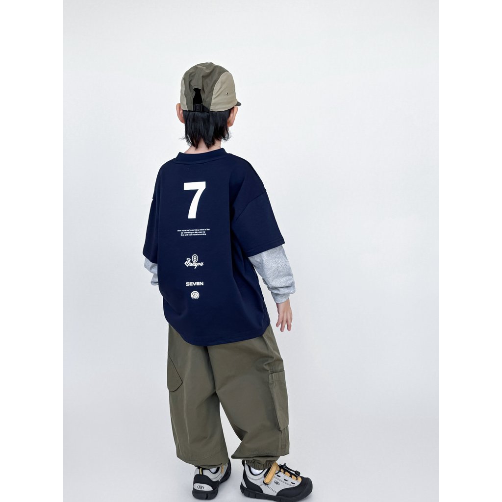 Meninos falso camiseta de duas peças crianças de manga comprida 2026 primavera novo estilo esportes topo meninos dança d