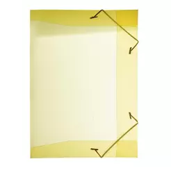 Pasta com aba elástico 1/2 ofício Line transparente amarela 0252.A Dello