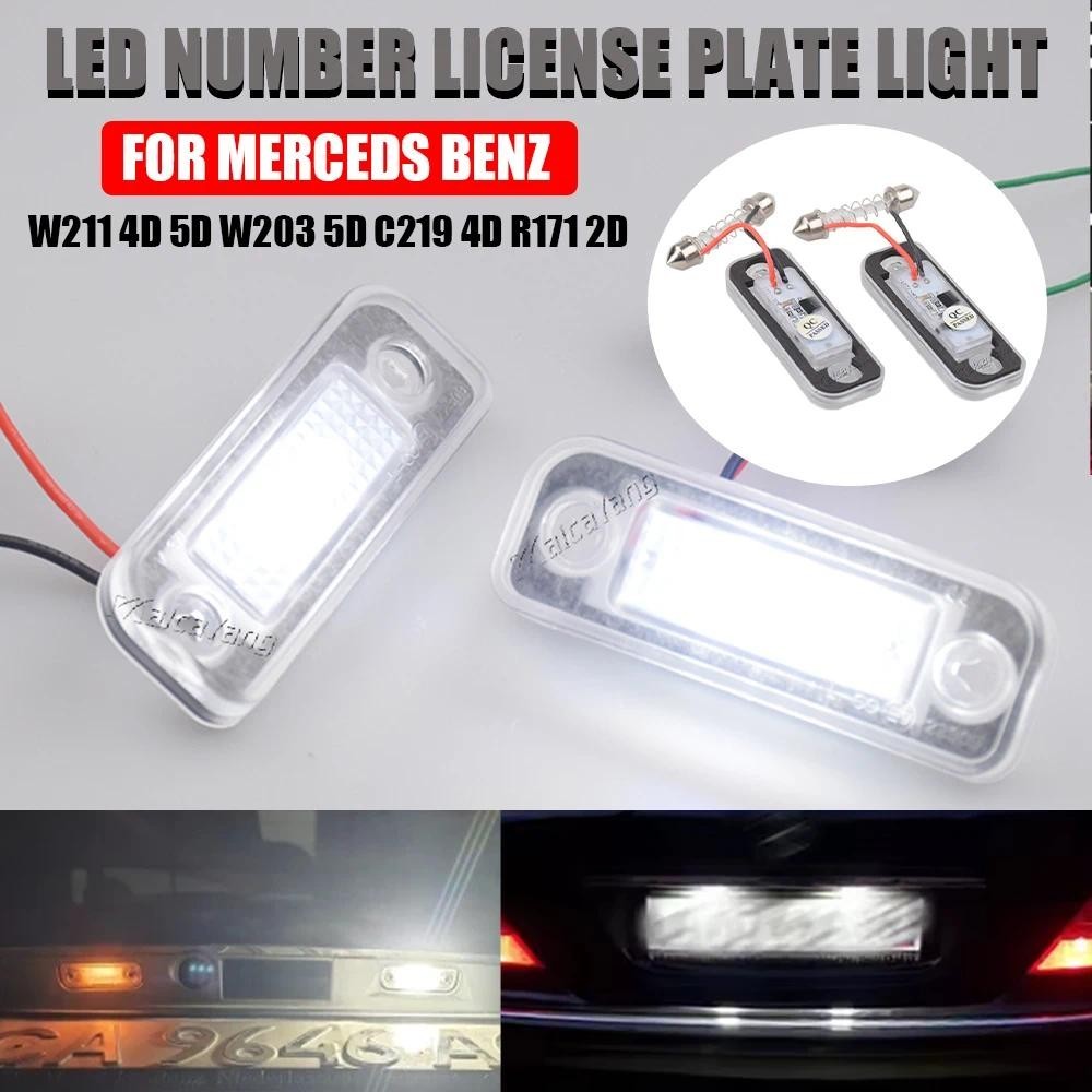 2 Pçs LED Luz Da Placa De Licença Livre De Erros Traseiro Branco Lâmpada Identificação Para Mercedes Benz W203 5D W211 4
