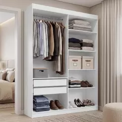Guarda-roupa Closet Venus 110509CL2G1 2 Gavetas MDP 121cm Branco Madesa
