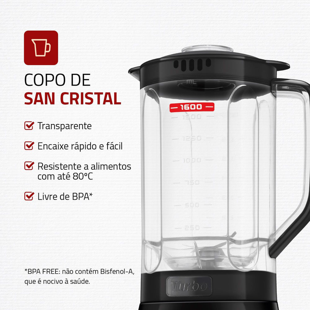 Liquidificador Mondial Pratic Turbo L89B Preto 110V