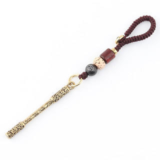Todo o cobre sólido fixo Poseidon agulha Son Goku Ruyi haste de argola dourada latão carro chaveiro pingente Retro chave