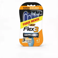 Barbeador descartável Flex3 Azul 4 unidades Bic