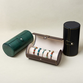 Caixa de armazenamento de pulseira portátil de grande capacidade, pulseira cilíndrica com contas, Anti-poeira, caixa de 