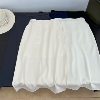 [Jing] Saia de terno de verão feminina novo estilo High-End Drape estilo de comprimento médio elegante saia evasê G#14