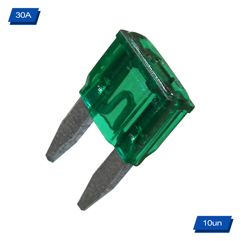 Cartela 10 Fusíveis Mini Lâmina 30a Verde Trfus317030 — imagem 2 de 2
