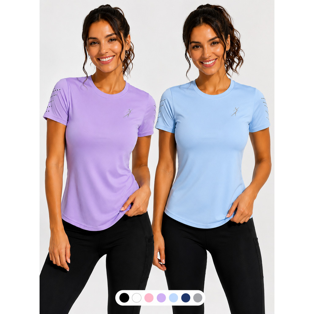 Kit 2 Camisetas Dry Fit Feminina Academia Fitness Esportiva Corrida Caminhada Treino Proteção UV